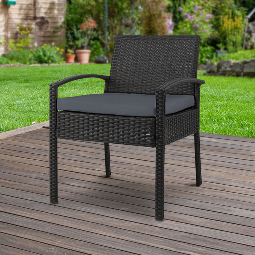 Gardeon Outdoor Dining Chairs Patio Furniture Rattan Lounge Chair Cushion Felix.
