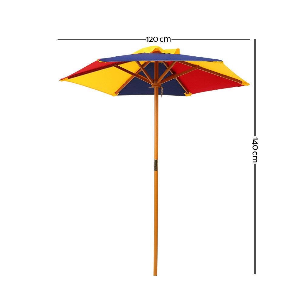 Keezi Kids Wooden Picnic Table Set with Umbrella.