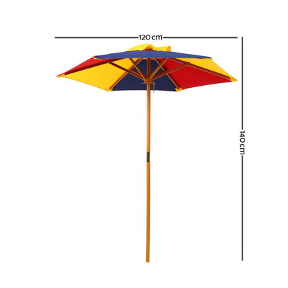 Keezi Kids Wooden Picnic Table Set with Umbrella.