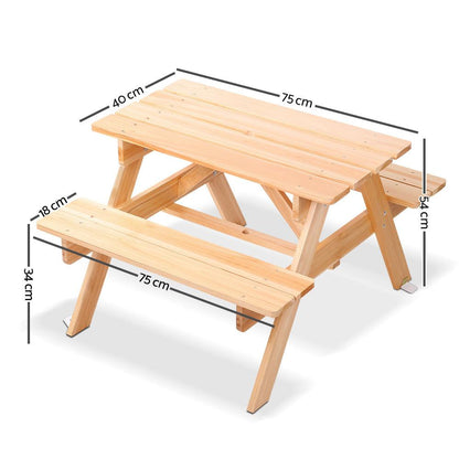 Keezi Kids Wooden Picnic Table Set with Umbrella.