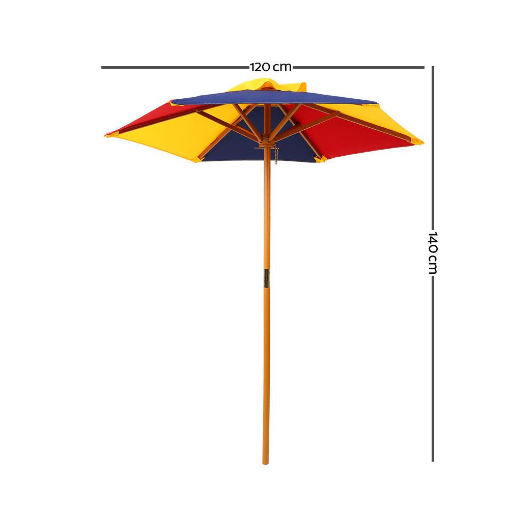Keezi Kids Wooden Picnic Table Set with Umbrella.
