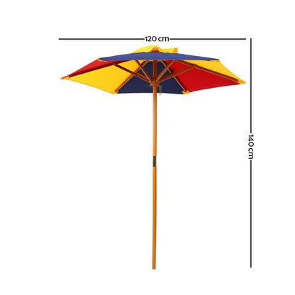 Keezi Kids Wooden Picnic Table Set with Umbrella.