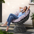 Gardeon Outdoor Chairs Outdoor Furniture Papasan Chair Wicker Patio Garden Grey.