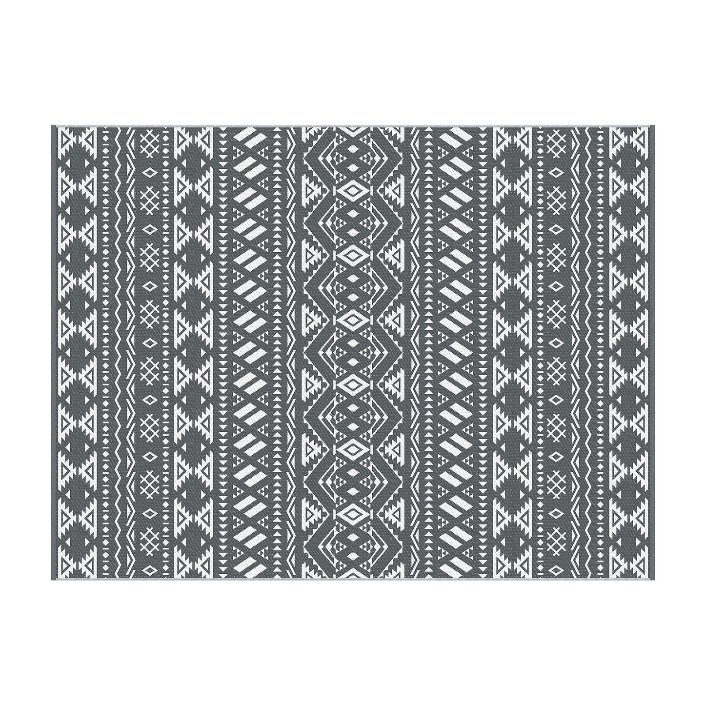 Gardeon Outdoor Rugs 274x366cm Large Carpet Reversible Area Mat PP Dual-Sided Patio Rug Bohemian