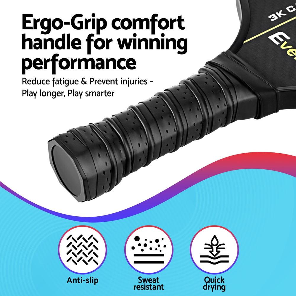Everfit 2PCS Pickleball Paddles Set Outdoor Pickle Balls Rackets with Cover Bag Training.