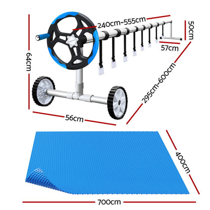 Aqua Buddy Pool Cover 600 Micron 6.5x3m w/ Roller 4m Swimming Pools Solar Blanket