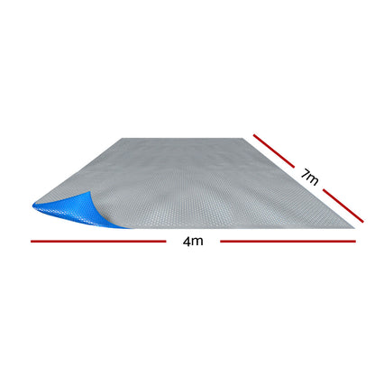Aqua Buddy Pool Cover 500 Micron 7x4m Swimming Pool Solar Blanket Blue Silver