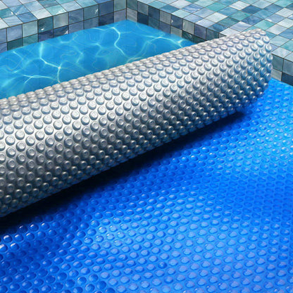 Aqua Buddy Pool Cover 500 Micron 7x4m Swimming Pool Solar Blanket Blue Silver