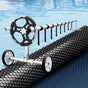 Aqua Buddy Pool Cover 600 Micron 8.5x4.2m w/ Roller 5.55m Swimming Pools Black Solar Blanket
