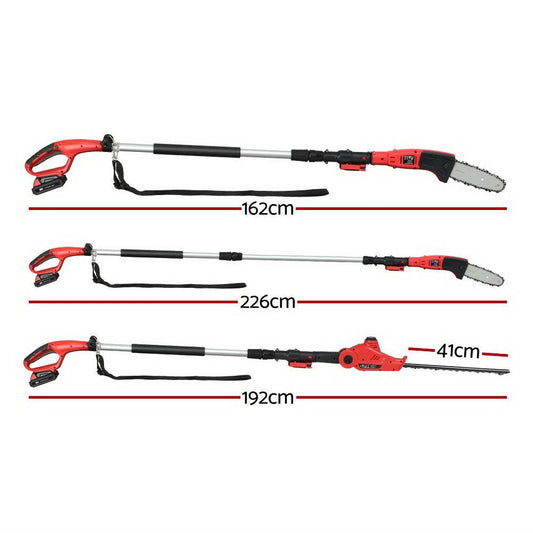 Giantz Chainsaw Trimmer Cordless Pole Chain Saw 20V 8inch Battery 2.7m Reach.