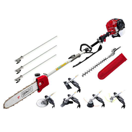 Giantz Pole Chainsaw 2 Stroke Petrol Hedge Trimmer Tree Pruner 7 In 1.
