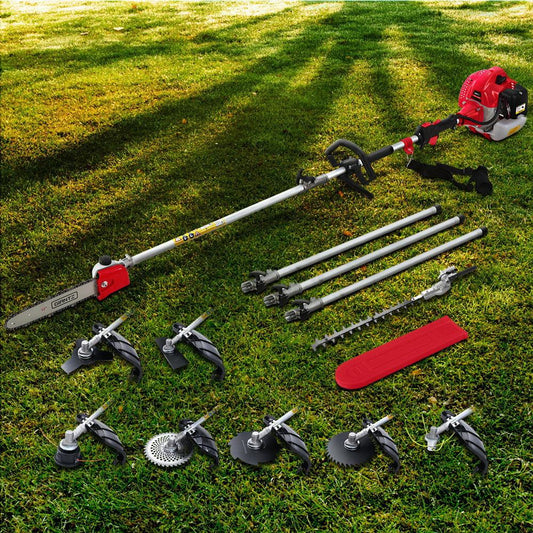 Giantz 65CC Pole Chainsaw Hedge Trimmer Brush Cutter Whipper Snipper Saw 9-in-1 5.6m.