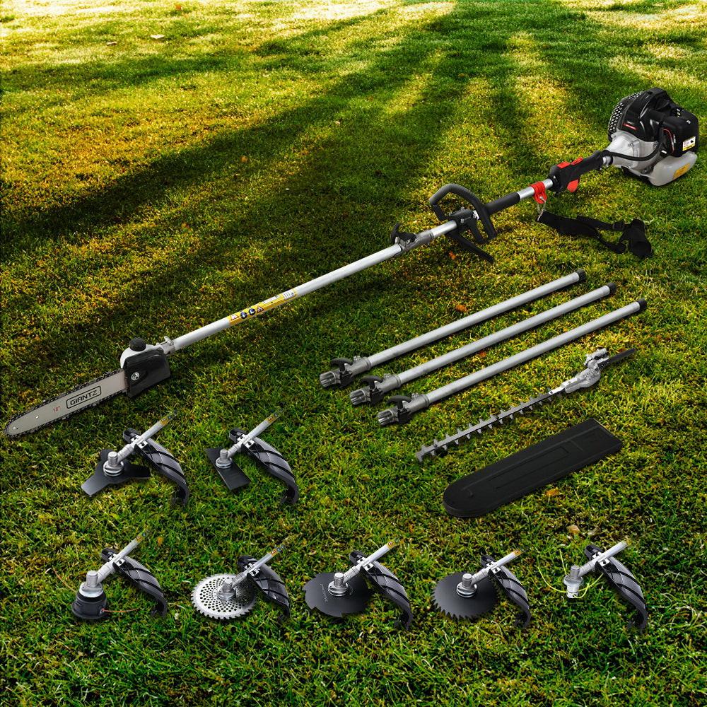 Giantz 62CC Pole Chainsaw Hedge Trimmer Brush Cutter Whipper Snipper Saw 9-in-1 5.6m.