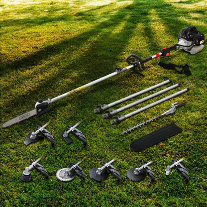 Giantz 62CC Pole Chainsaw Hedge Trimmer Brush Cutter Whipper Snipper Saw 9-in-1 5.6m.