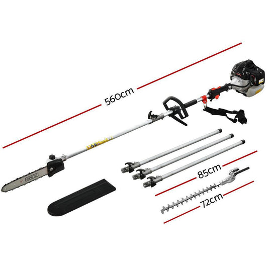 Giantz 62CC Pole Chainsaw Hedge Trimmer 12in Chain Saw 5.6m Long Reach.