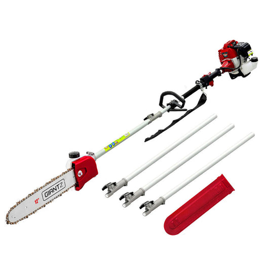 Giantz Pole Chainsaw 2 Stroke Petrol Tree Pruner Long Reach Saw 12 Inch Bar.