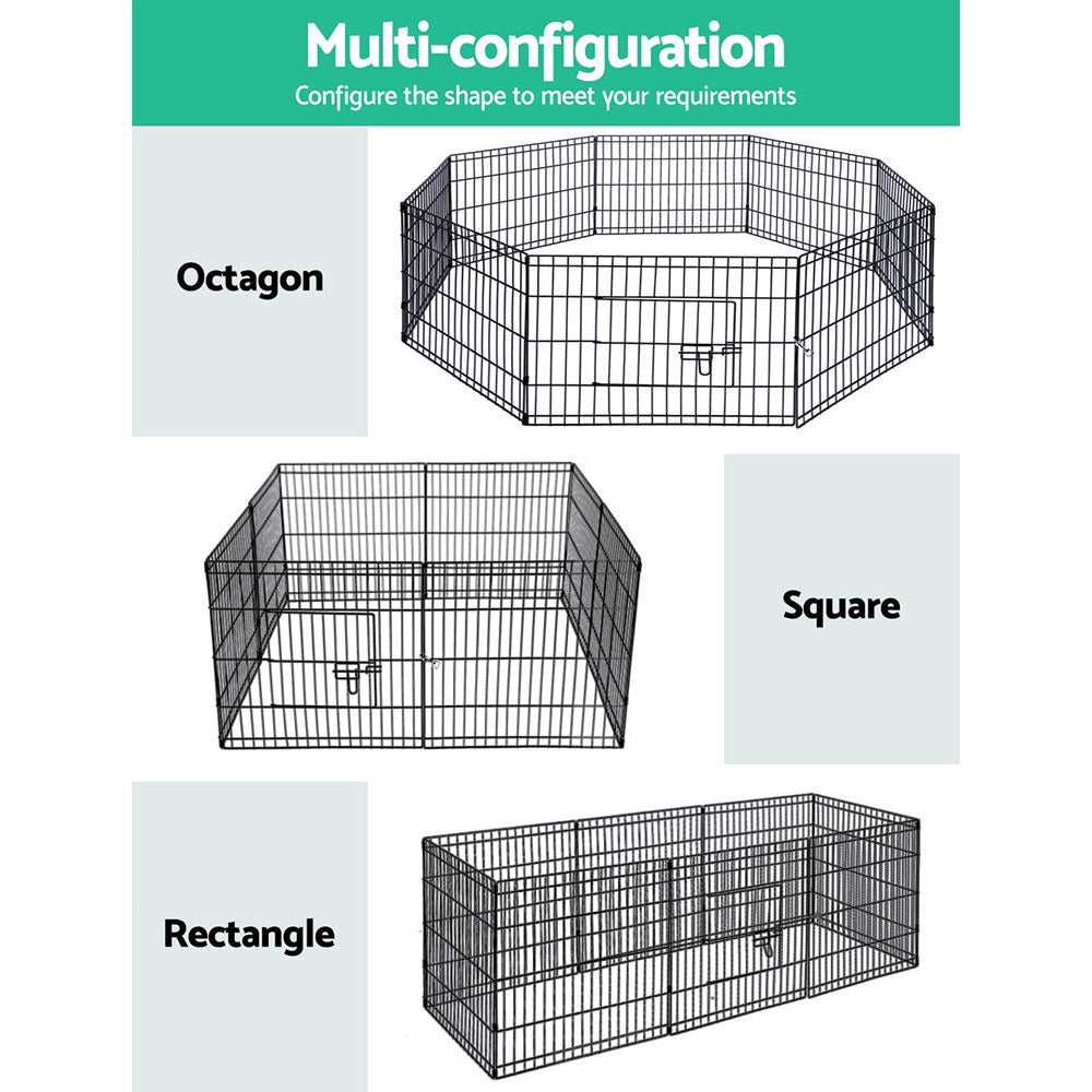 i.Pet 24" 8 Panel Dog Playpen Pet Fence Exercise Cage Enclosure Play Pen.