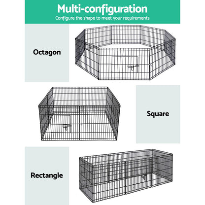 i.Pet 24" 8 Panel Dog Playpen Pet Fence Exercise Cage Enclosure Play Pen.