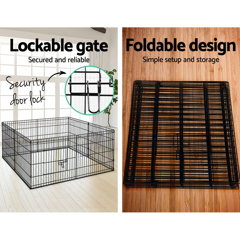 i.Pet 24" 8 Panel Dog Playpen Pet Fence Exercise Cage Enclosure Play Pen.