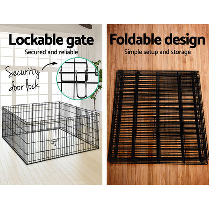 i.Pet 24" 8 Panel Dog Playpen Pet Fence Exercise Cage Enclosure Play Pen.