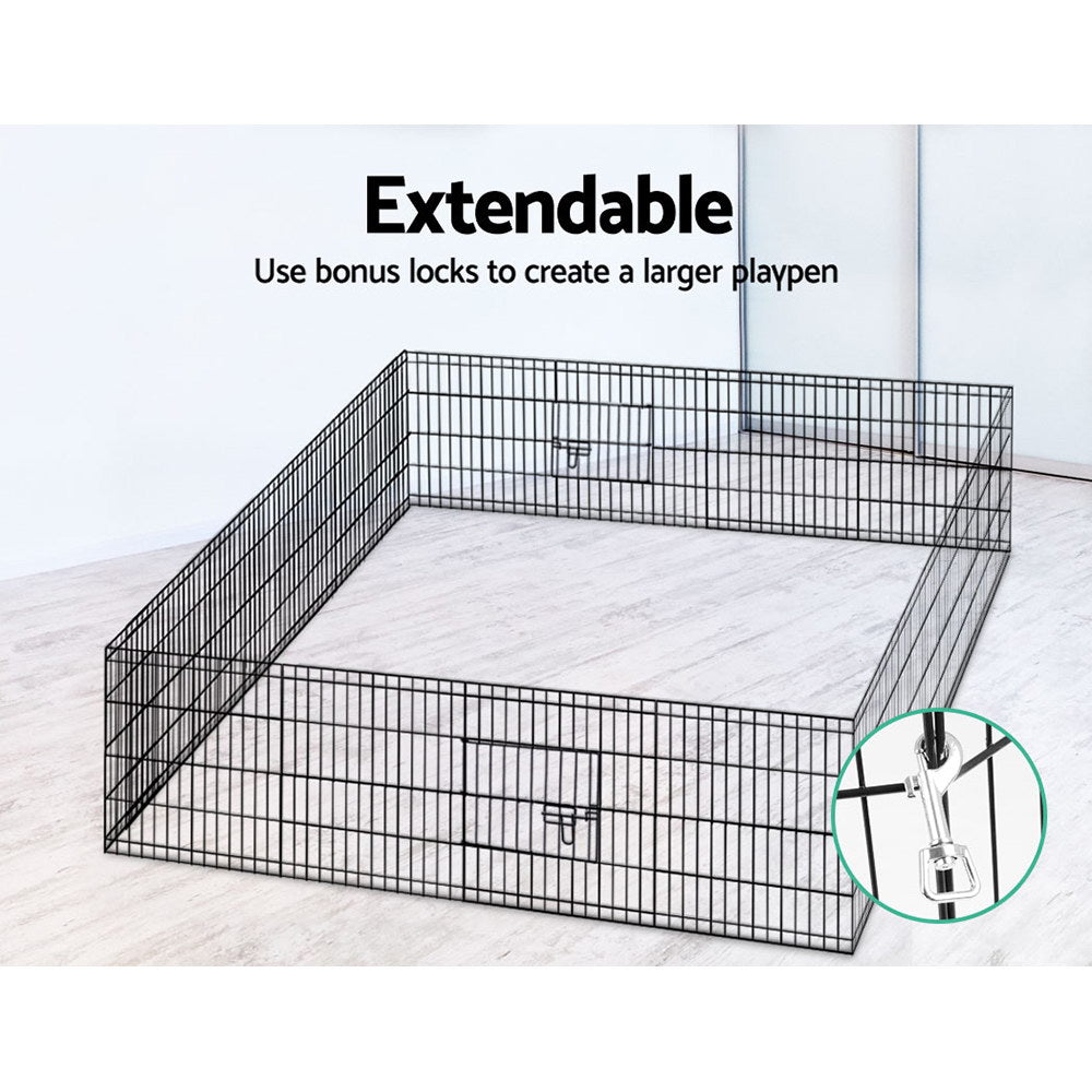 i.Pet 24" 8 Panel Dog Playpen Pet Fence Exercise Cage Enclosure Play Pen.