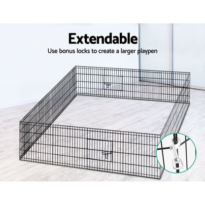 i.Pet 24" 8 Panel Dog Playpen Pet Fence Exercise Cage Enclosure Play Pen.