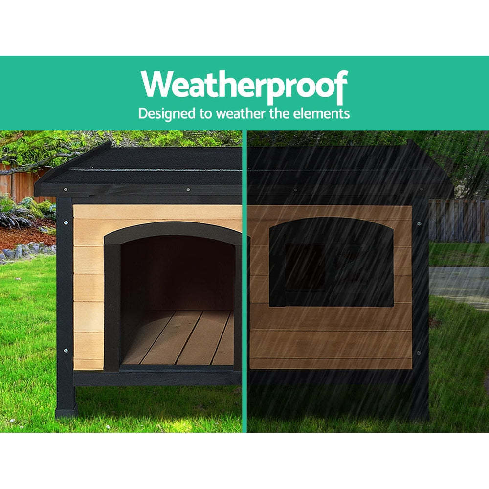 i.Pet Dog Kennel Extra Large Wooden Outdoor Indoor Puppy Pet House Cabin Crate Weatherproof.