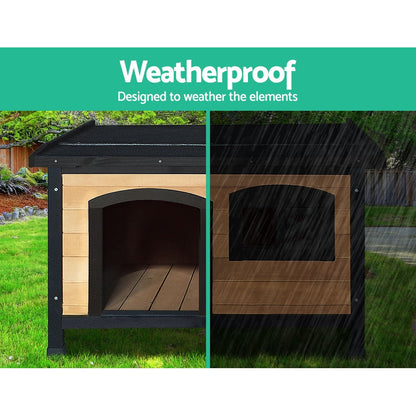 i.Pet Dog Kennel Extra Large Wooden Outdoor Indoor Puppy Pet House Cabin Crate Weatherproof.