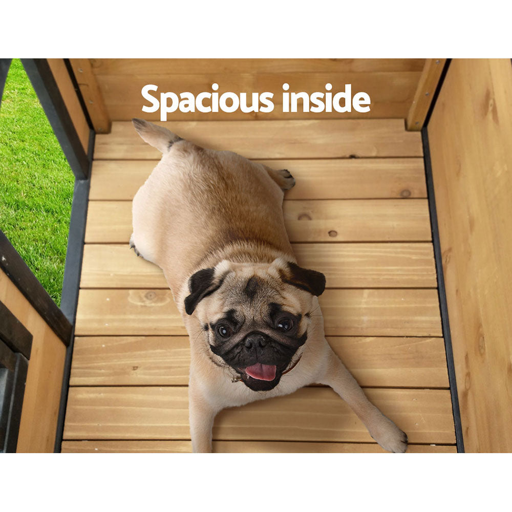 i.Pet Dog Kennel Extra Large Wooden Outdoor Indoor Puppy Pet House Cabin Crate Weatherproof.