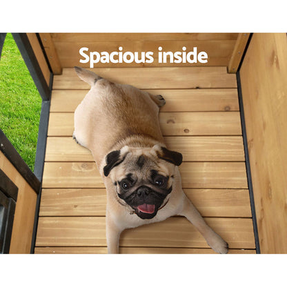 i.Pet Dog Kennel Extra Large Wooden Outdoor Indoor Puppy Pet House Cabin Crate Weatherproof.