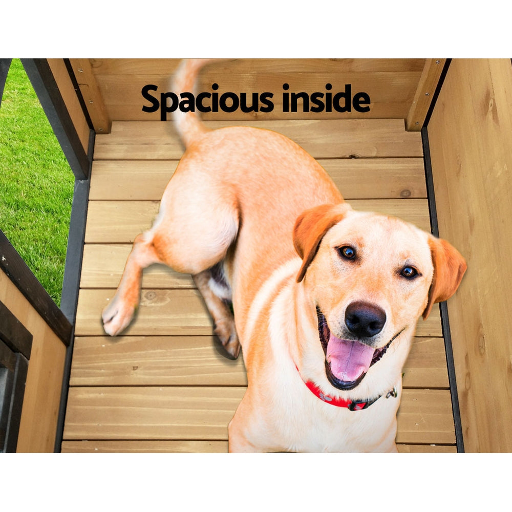 i.Pet Dog Kennel Extra Large Wooden Outdoor Indoor Puppy Pet House Cabin Crate Weatherproof.