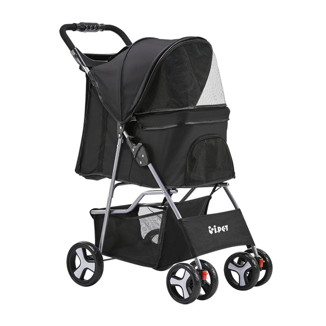 i.Pet 4 Wheel Pet Stroller - Black Hover Image