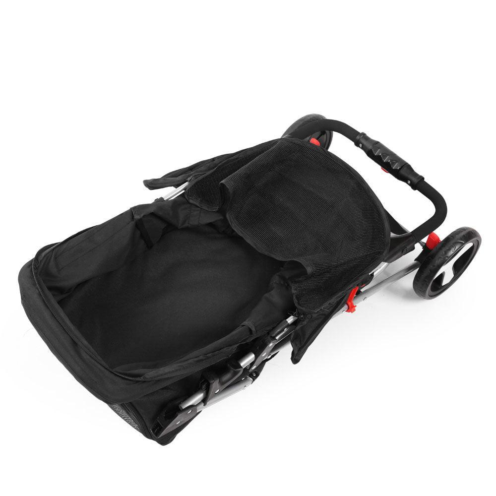 i.Pet 4 Wheel Pet Stroller - Black.
