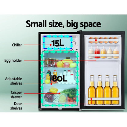 Glacio 95L Portable Fridge Freezer Bar Upright 12V/24V/240V Camping Caravan.