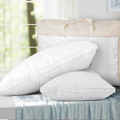 Giselle Bedding Goose Feather Down Pillow Luxury Twin Pack.