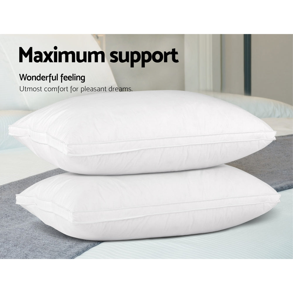 Giselle Bedding Goose Feather Down Pillow Luxury Twin Pack.