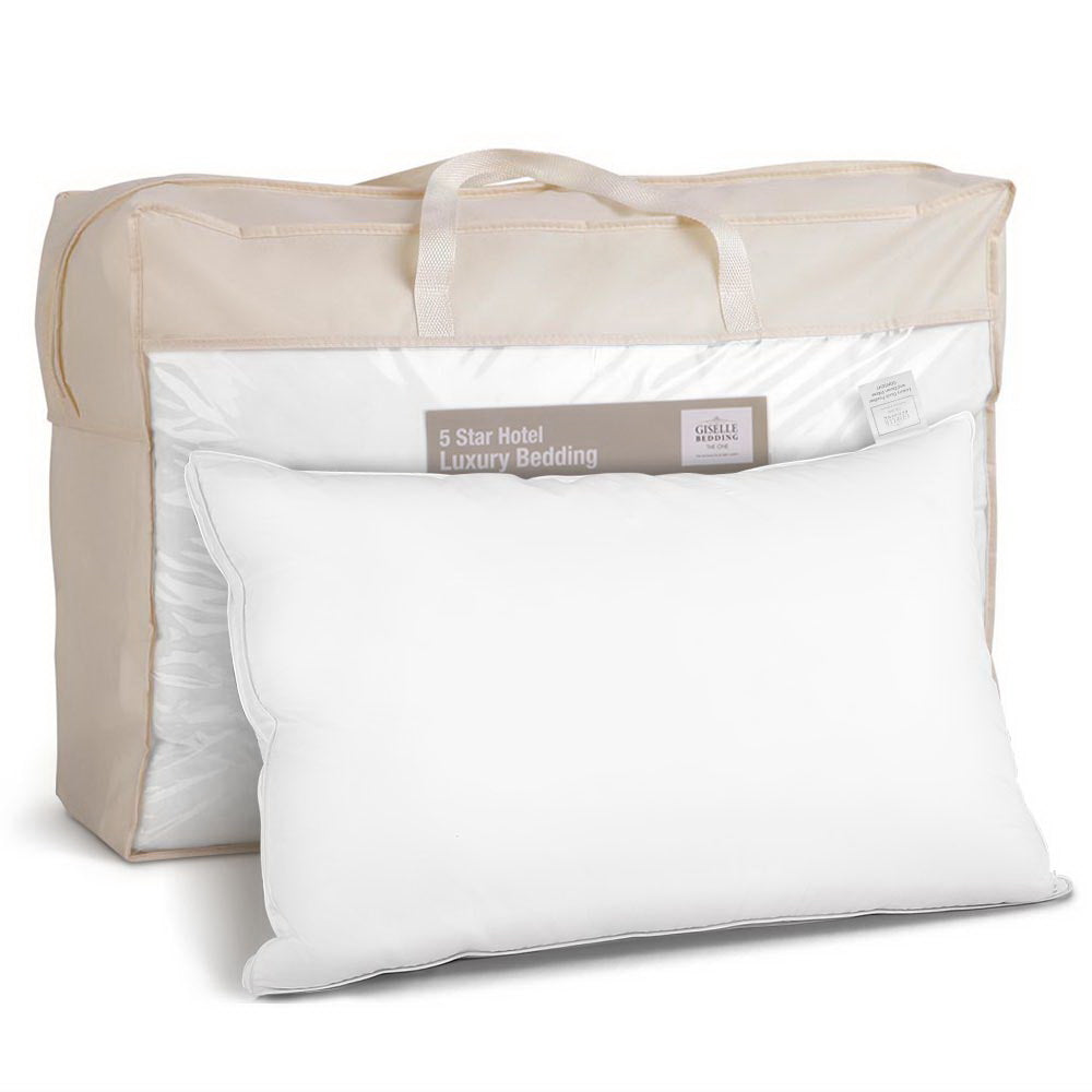 Giselle Bedding Goose Feather Down Pillow Luxury Twin Pack.