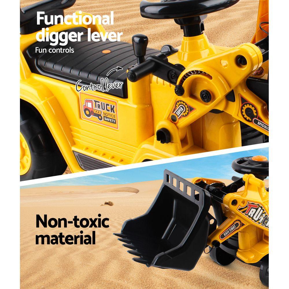 Keezi Ride On Car Toys Kids Excavator Bulldozer Sandpit Digger Car Pretend Play.