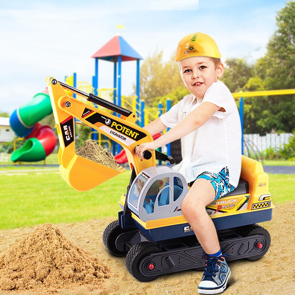 Keezi Ride On Car Toys Kids Excavator Digger Sandpit Bulldozer Car Pretend Play.