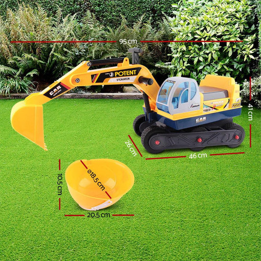 Keezi Ride On Car Toys Kids Excavator Digger Sandpit Bulldozer Car Pretend Play.