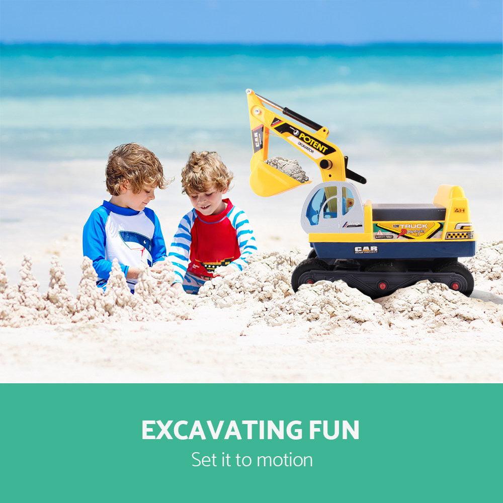 Keezi Ride On Car Toys Kids Excavator Digger Sandpit Bulldozer Car Pretend Play.