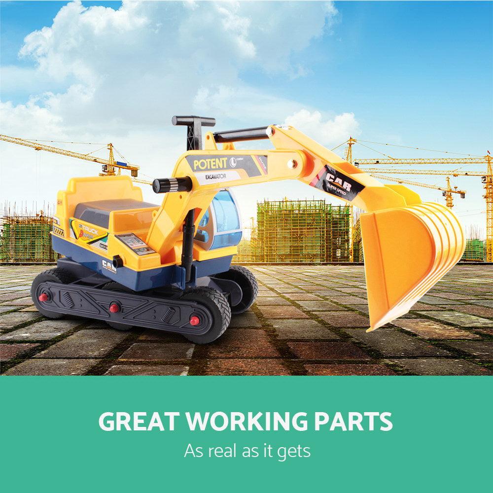 Keezi Ride On Car Toys Kids Excavator Digger Sandpit Bulldozer Car Pretend Play.