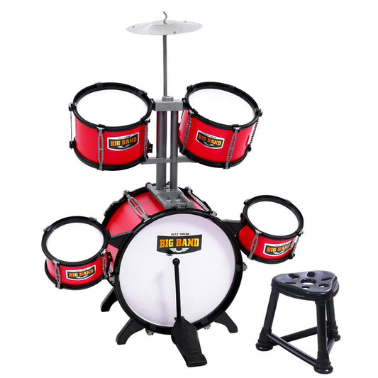 Keezi Kids 7 Drum Set Junior Drums Kit Musical Play Toys Childrens Mini Big Band.