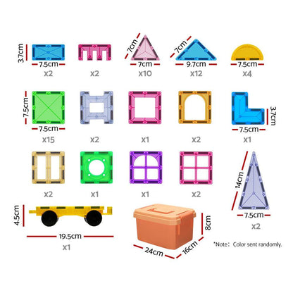 Keezi 60pcs Kids Magnetic Tiles Blocks Building Educational Toys Children Gift.