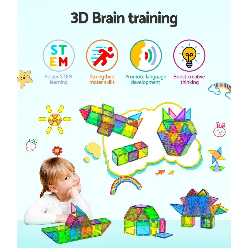 Keezi 60pcs Kids Magnetic Tiles Blocks Building Educational Toys Children Gift.