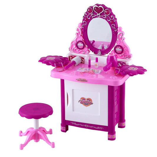 Keezi Kids Pretend Makeup Play Set Dressing Table Chair Girls Toys Children.