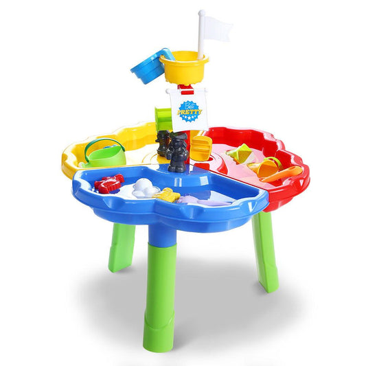 Keezi Kids Sandpit Pretend Play Set Outdoor Sand Water Table Beach Toy.