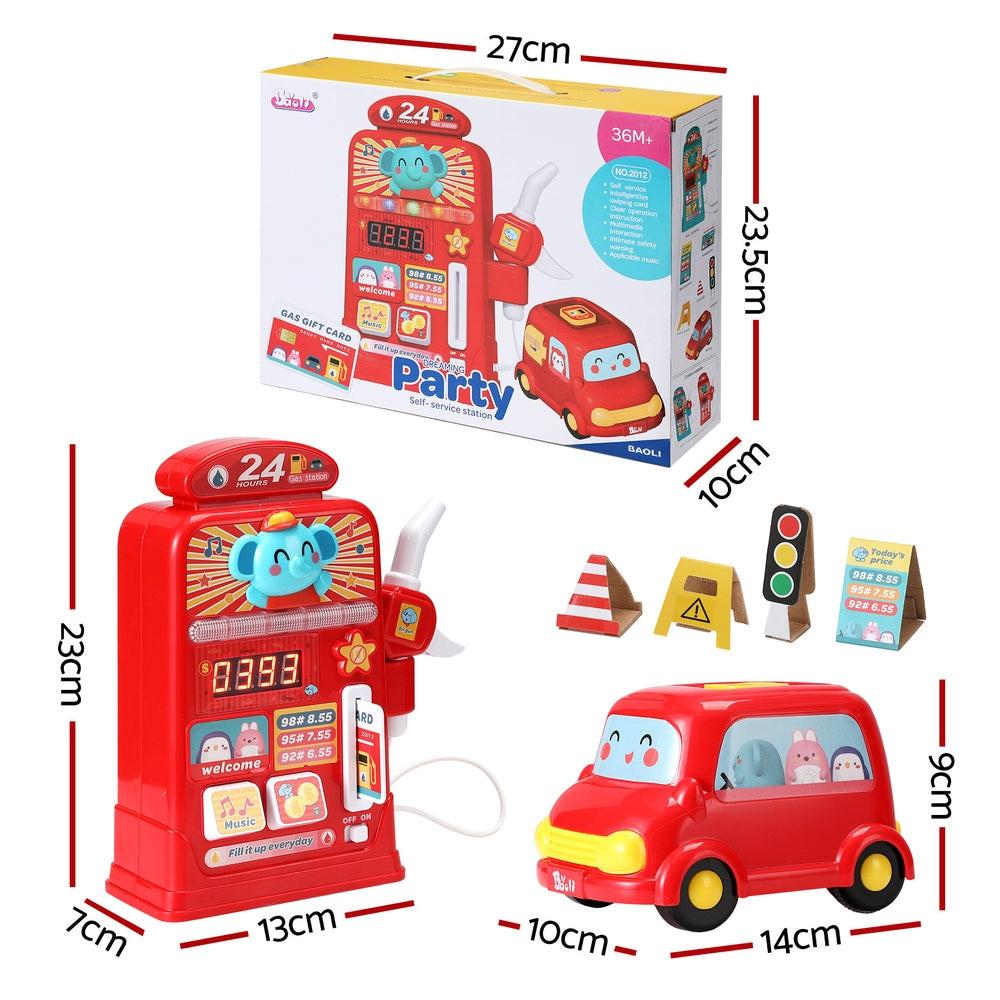 Keezi Kids Gas Petrol Station Pumper Pretend Play Toys Car Music Card Playset.