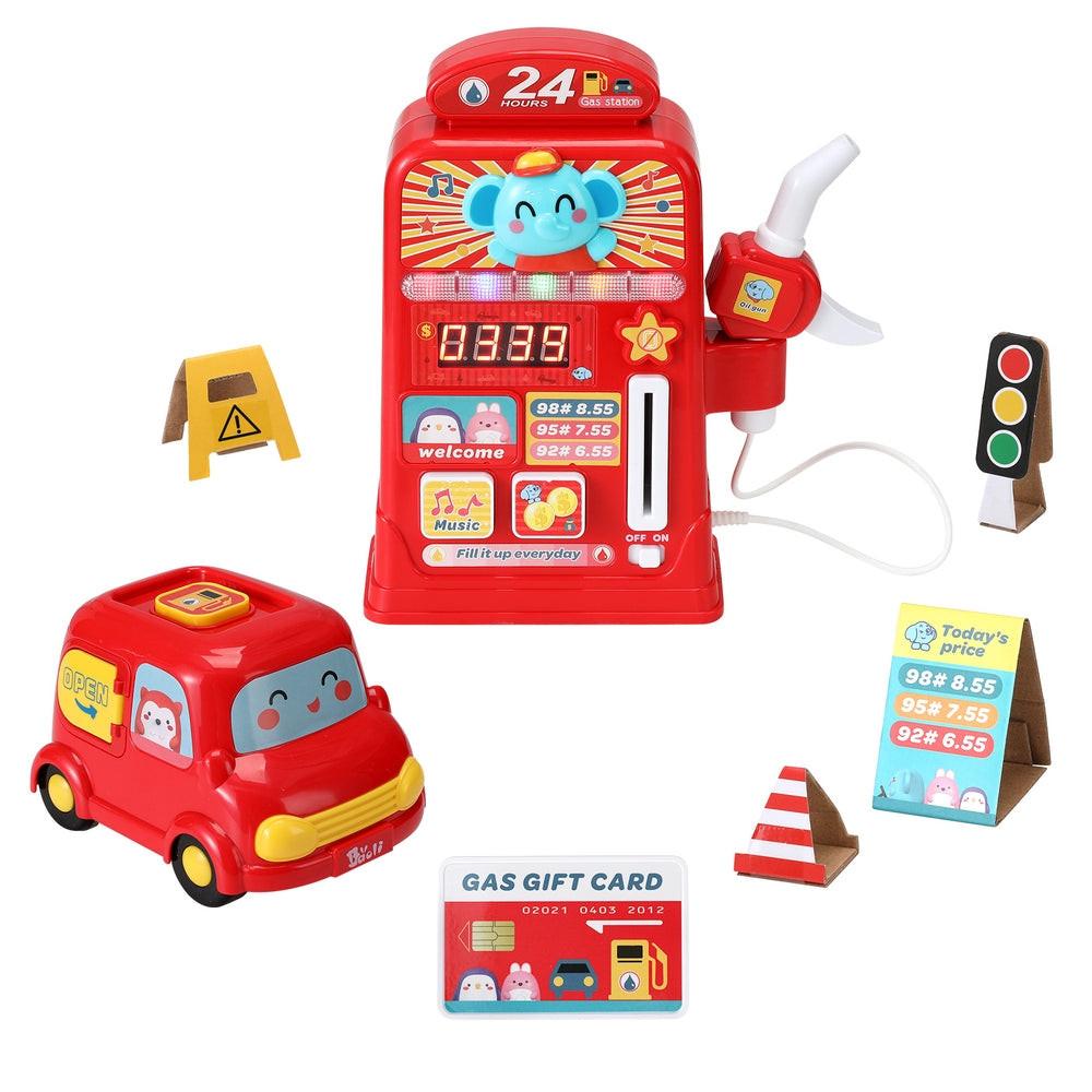 Keezi Kids Gas Petrol Station Pumper Pretend Play Toys Car Music Card Playset.