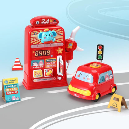 Keezi Kids Gas Petrol Station Pumper Pretend Play Toys Car Music Card Playset.